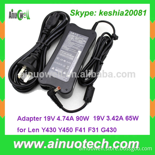 Original new Y430 Y450 F41 F31 G430 laptop ac adapter for Lenovo 19V 4.74A 90W power charger replacement